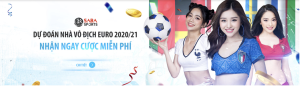 Fun88 Euro 2020 banner with 3 girls in sport fitting
